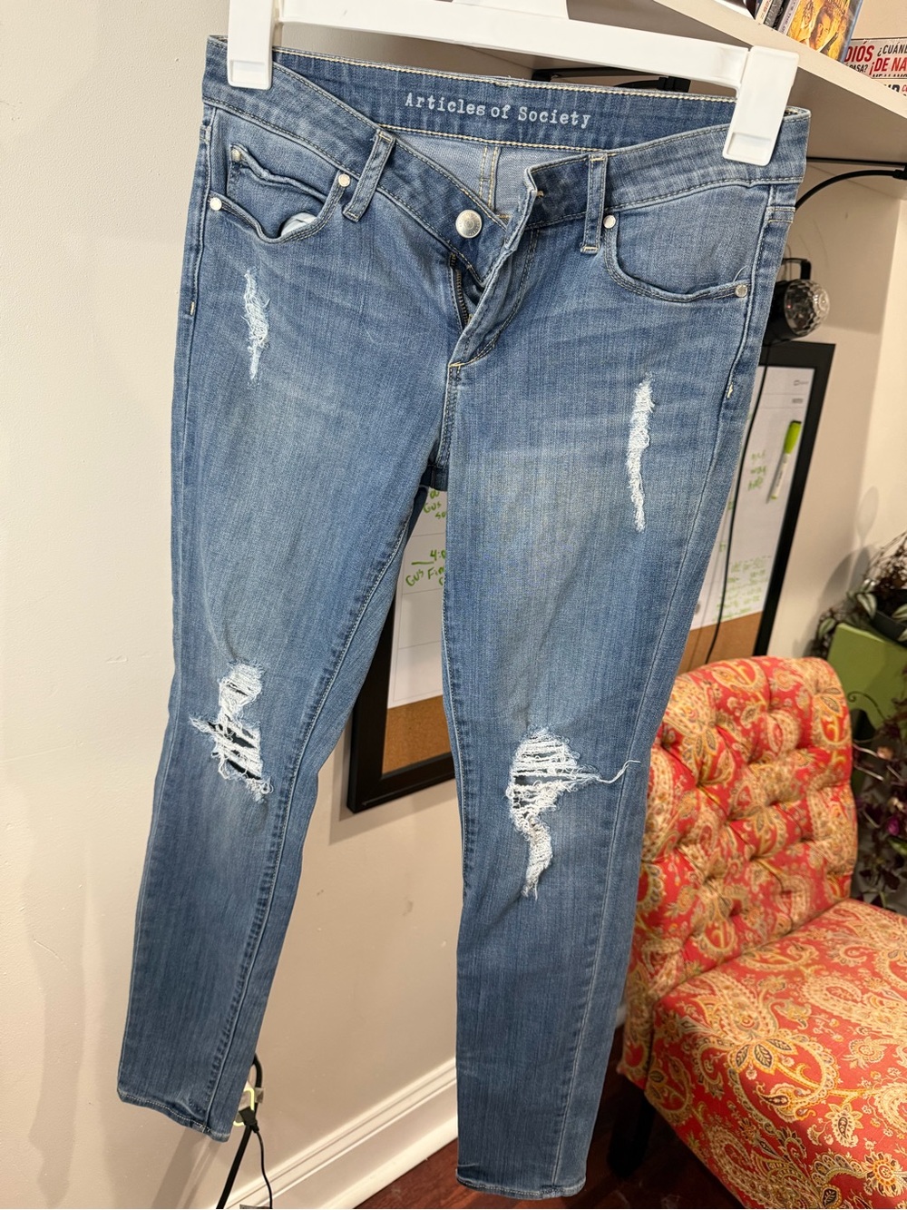 Articles Of Society Light Blue Distressed Skinny Jeans